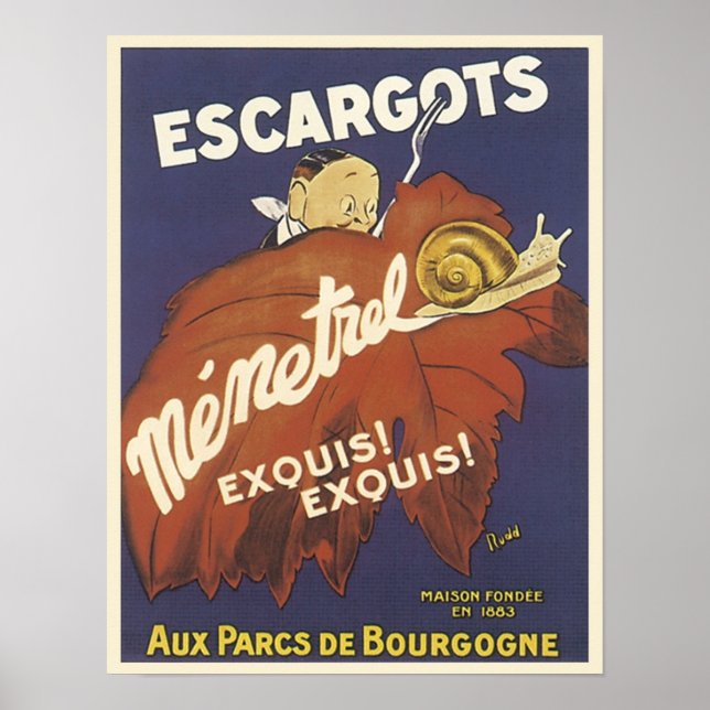 Poster Escargot Mementrel Vintage Ad (Frente)