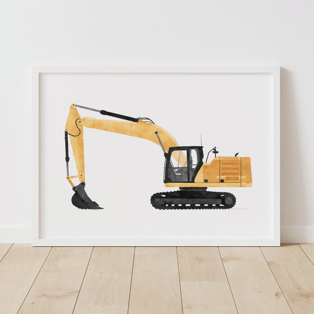 Poster Escavadeira Amarela Decoração Quarto Infantil Cons (Criador carregado)