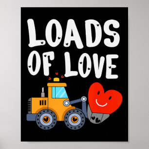 Poster Escavadeira do Dia dos Namorados Fofa Carregada de