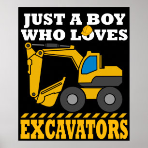 Poster Escavador Oferece Crianças Construindo Escavador