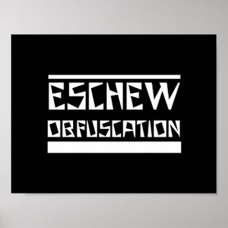 Póster Eschew Obfuscação