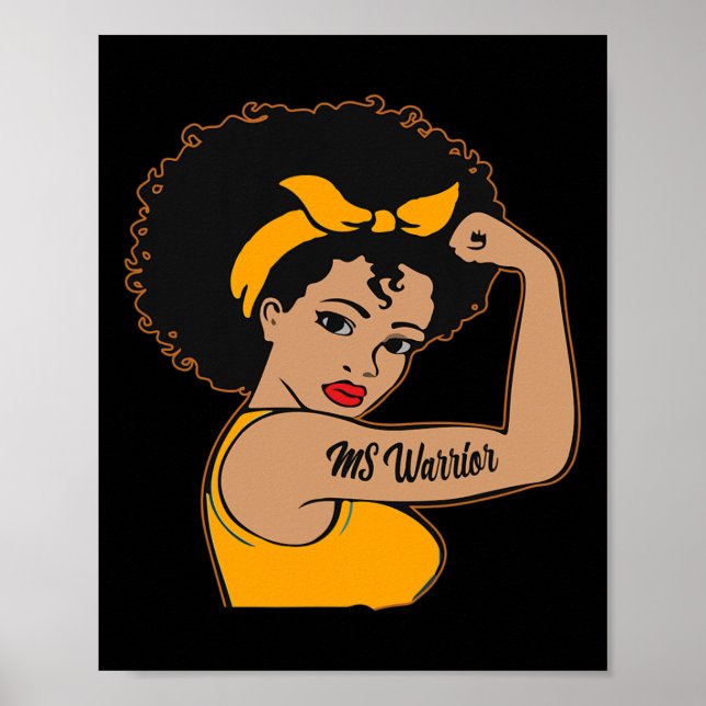 Poster Esclerose Múltipla Ininterrupta do Guerreiro Afro  (Frente)