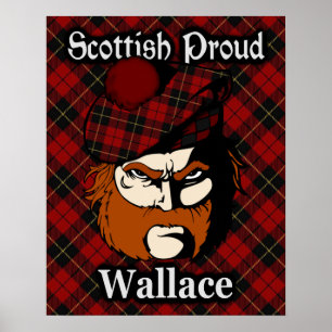 Poster escocês do Tartan de Wallace do clã