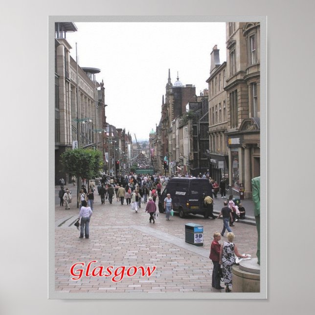 Poster Escócia - Glasgow - Rua Buchanan - (Frente)