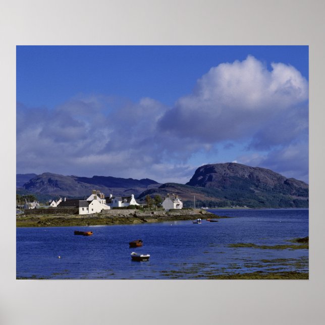 Póster Escócia, Highland, Wester Ross, Plockton. (Frente)