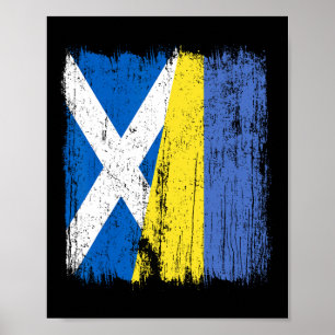 Poster Escócia Ucrânia Meia Bandeira Escocesa Ucraniana H