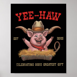 Poster Escola Bíblica de Férias Yee Haw Vbs 2025 Fazenda 