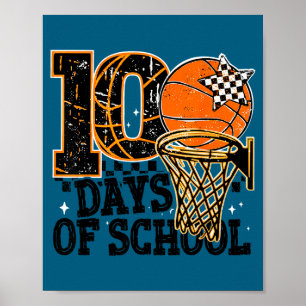 Poster Escola Boba 100º Dia de Escola Basquete 100 Dias
