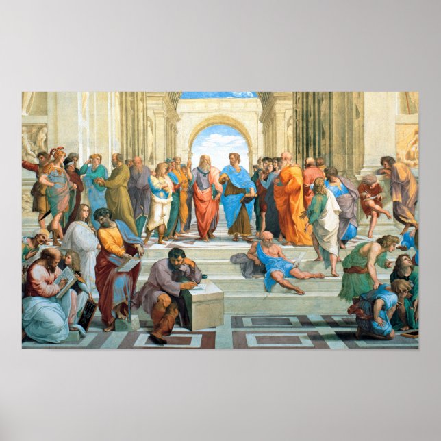 Poster Escola de Atenas por Raphael (Frente)