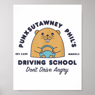 Poster Escola de Condução de Marmota Homens Mulheres Retr