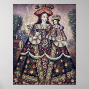 Poster Escola de Cuzco, Peru A Virgem dos Peregrinos