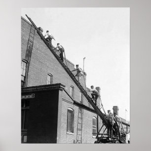 Póster Escola de Treinamento de Bombeiros, 1920. Foto Ant