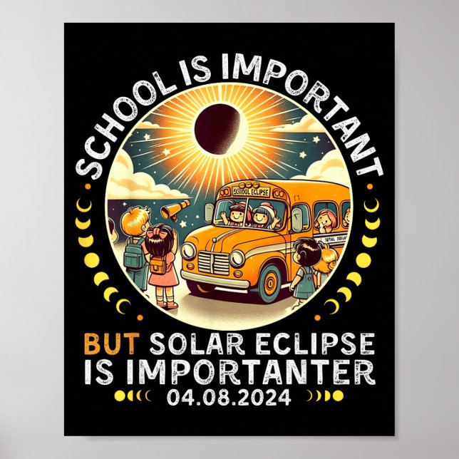Poster Escola Divertida Eclipse Solar Importante Importan (Frente)