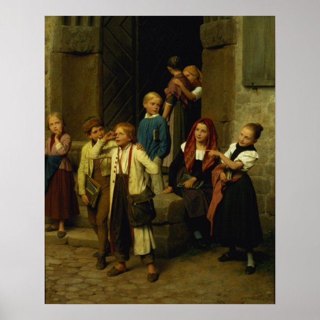 Póster Escolas assistindo um menino chorando, 1861 (Frente)