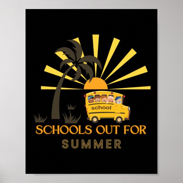 Poster Escolas Fora Para Crianças Felizes (Frente)