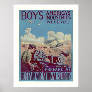 Póster Escolas vocacionais do búfalo (US02061)