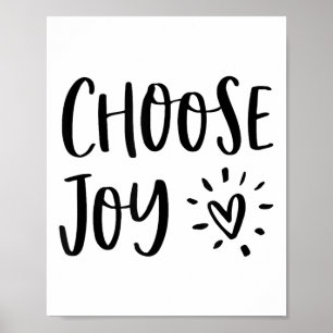 Poster Escolha Alegria Felicidade Coração Inspirador Moti