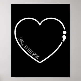 Poster Escolha Continuar , Prevenção ao Suicídio Ponto e