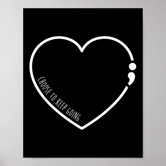 Poster Escolha Continuar, Prevenção De Suicídio A Semicol (Frente)