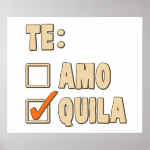 Poster Escolha do espanhol do Tequila de Te Amo