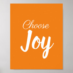 Poster Escolha Joy Girly Pastel Orange e White Modern
