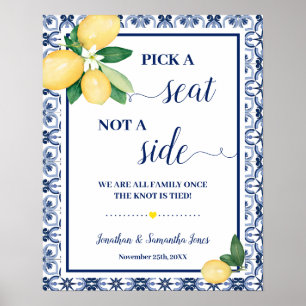 Poster Escolha o Assento não o Lado Cerimônia de Casament