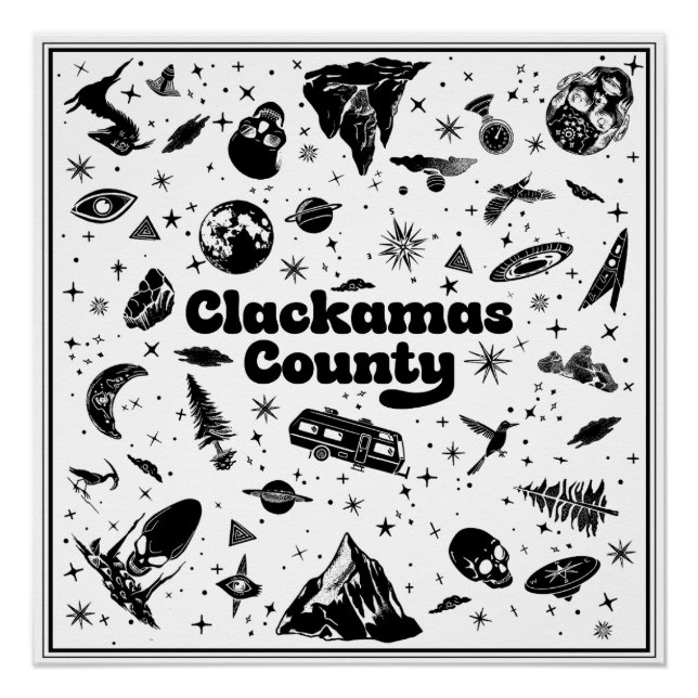 Póster Escolha o Condado de Clackamas de Fundo (Frente)