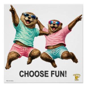 Póster Escolha o Duo de Lontra Divertido
