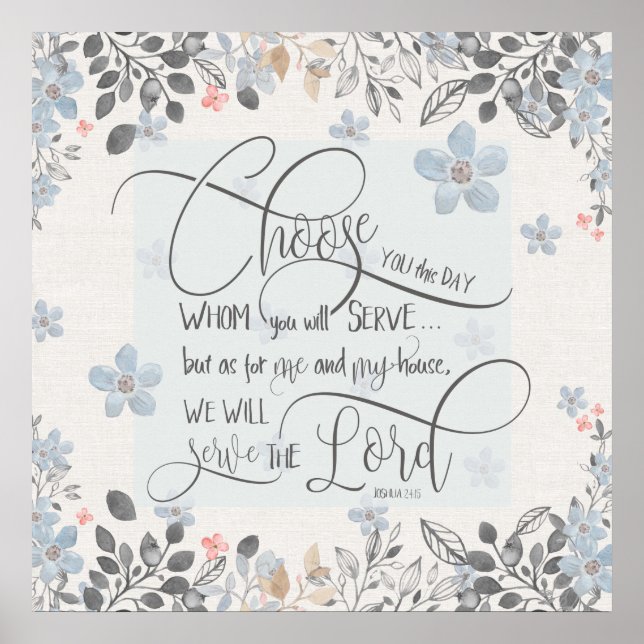 Poster Escolha quem você servirá - Joshua 24:15 (Frente)