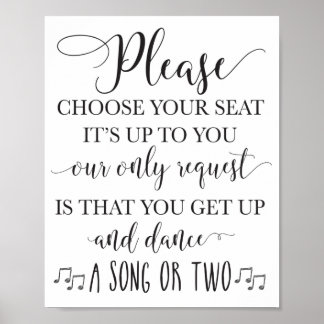 Poster Escolha seu assento e levante-se e assine o casame