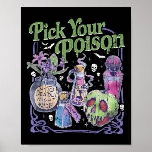 Poster Escolha Seu Veneno, Princesa Vintage Halloween