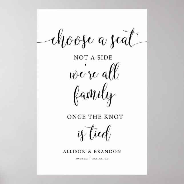 Poster Escolha um Assento não um Lado Placa de Assentos d (Frente)