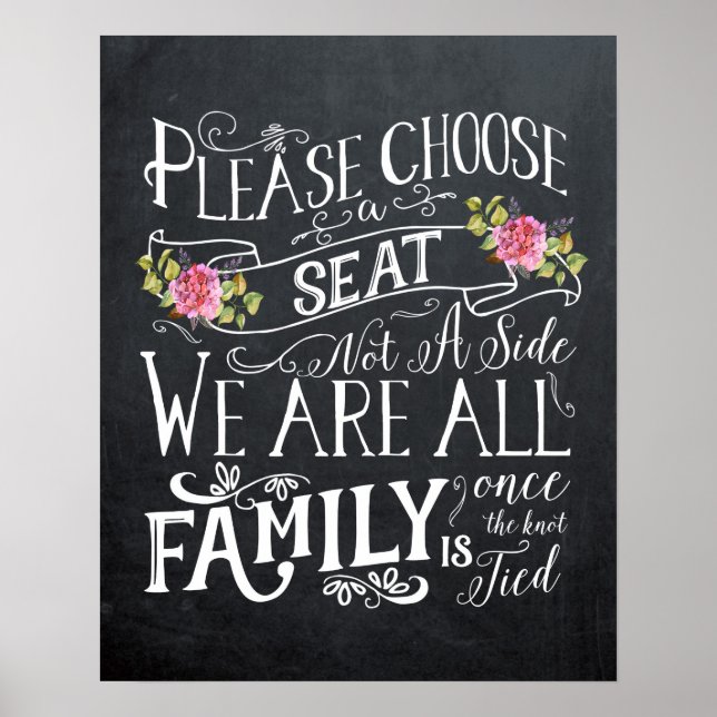 Póster Escolha um assento, não um lado, sinal de celebraç (Frente)