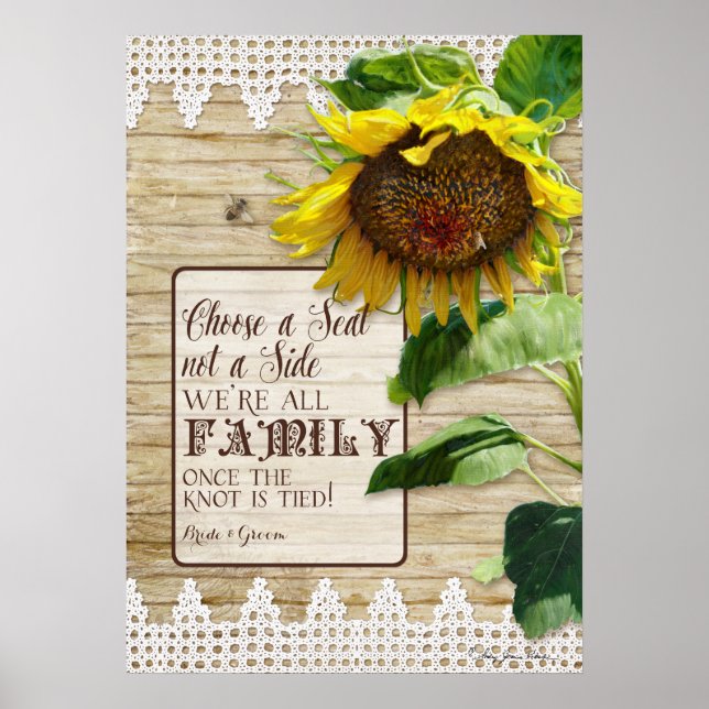 Póster Escolha um assento não um sinal de casamento de fa (Frente)