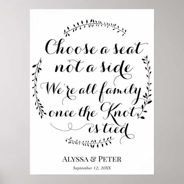 Poster Escolha um assento, não um sinal de casamento late (Frente)