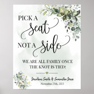 Poster Escolha um assento não uma cerimônia de casamento 