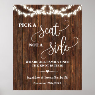 Poster Escolha um assento não uma cerimônia de casamento 