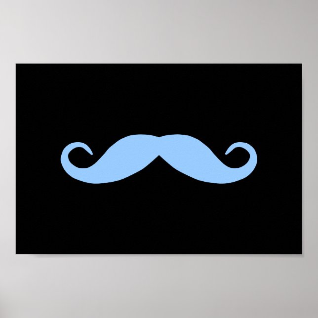 Póster Escolha uma Bigode Colorido em Preto (Frente)