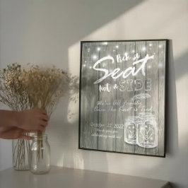 Poster Escolha Uma Cadeira Não Um Lado Sinal de Casamento