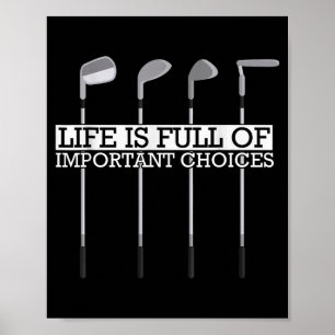 Poster Escolhas de Clubes Cheios Vida Golfe Importante