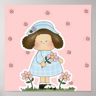 Poster Escolhendo Garota Primavera de Flor Bonito