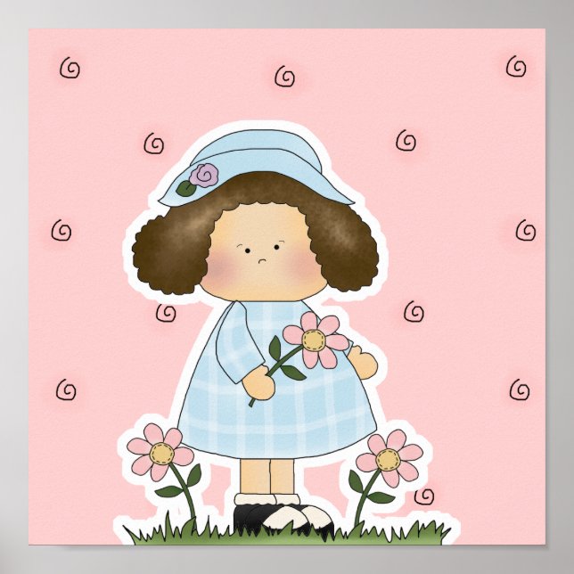 Poster Escolhendo Garota Primavera de Flor Bonito (Frente)