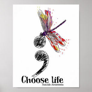 Poster Escolher a consciência do suicídio da vida Dragonf