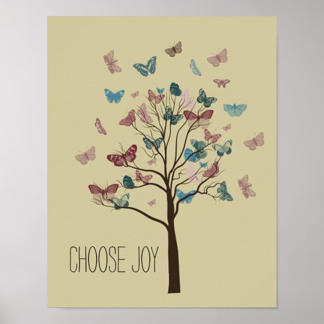 Póster Escolher Árvore de Borboletas de Joy (Frente)