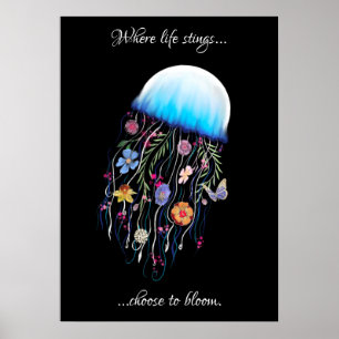 Poster Escolher florescer medusas 