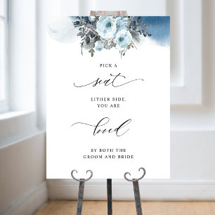 Poster Escolher um assento não um sinal de casamento flor