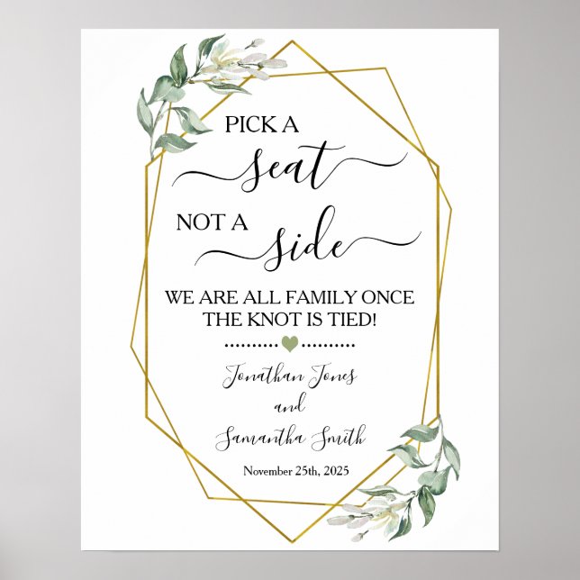 Poster Escolher um assento, não uma cerimônia de casament (Frente)