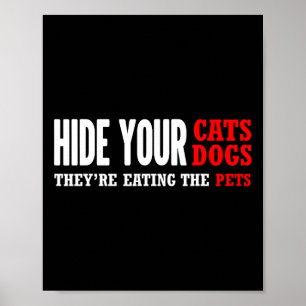 Poster Esconda seus gatos votando na eleição de Trump