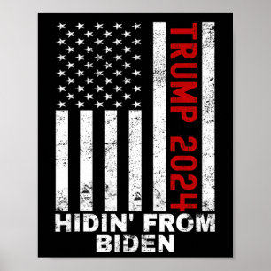 Poster Escondidas De Crianças Biden Homens Trump Flag Ant
