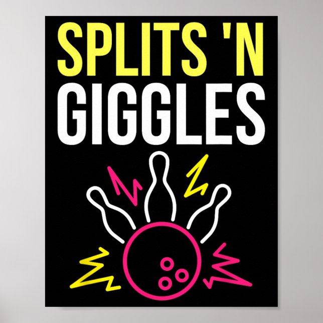 Poster Escórias de Camisa de Boliche de Splits n Giggles (Frente)